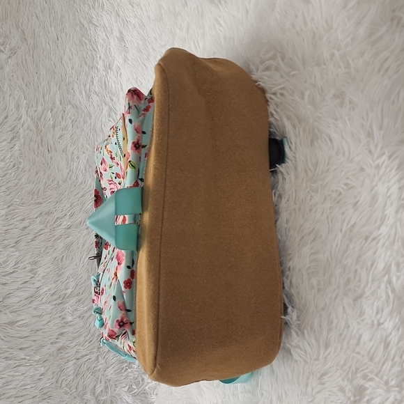 No Boundaries  Mist Mint Floral  Suede  Bottom Backpack - Picture 8 of 13